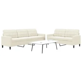 Zweiteiliges Sofaset mit cremefarbenen Samtkissen. von , Sofas - Ref: Foro24-3278479, Preis: 551,52 €, Rabatt: %