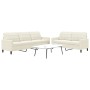 Set of 2-piece cream velvet sofas with cushions by , Sofas - Ref: Foro24-3278479, Price: 561,74 €, Discount: %