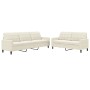 Set of 2-piece cream velvet sofas with cushions by , Sofas - Ref: Foro24-3278479, Price: 561,74 €, Discount: %