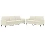 Set of 2-piece cream velvet sofas with cushions by , Sofas - Ref: Foro24-3278479, Price: 551,52 €, Discount: %