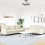 Set of 2-piece cream velvet sofas with cushions by , Sofas - Ref: Foro24-3278479, Price: 561,74 €, Discount: %