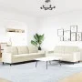 Set of 2-piece cream velvet sofas with cushions by , Sofas - Ref: Foro24-3278479, Price: 551,52 €, Discount: %