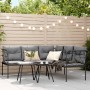 Gartensofa mit L-förmigen Kissen, aus schwarzem Stahl und Textilene. von , Outdoor-Sofas - Ref: Foro24-4008110, Preis: 344,64...