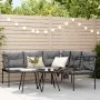 L-shaped garden sofa with black steel and textilene cushions by , Outdoor sofas - Ref: Foro24-4008110, Price: 337,48 €, Disco...