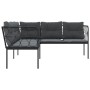 Gartensofa mit L-förmigen Kissen, aus schwarzem Stahl und Textilene. von , Outdoor-Sofas - Ref: Foro24-4008110, Preis: 344,64...