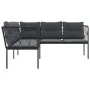 L-shaped garden sofa with black steel and textilene cushions by , Outdoor sofas - Ref: Foro24-4008110, Price: 337,48 €, Disco...