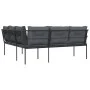 L-shaped garden sofa with black steel and textilene cushions by , Outdoor sofas - Ref: Foro24-4008110, Price: 337,48 €, Disco...