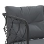 Gartensofa mit L-förmigen Kissen, aus schwarzem Stahl und Textilene. von , Outdoor-Sofas - Ref: Foro24-4008110, Preis: 344,64...