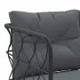 L-shaped garden sofa with black steel and textilene cushions by , Outdoor sofas - Ref: Foro24-4008110, Price: 337,48 €, Disco...