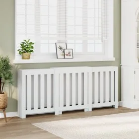 Engineered wood radiator cover in white, 205x21.5x83.5 cm by , Accessories for heating radiators - Ref: Foro24-852762, Price:...