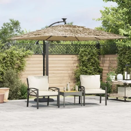 Sombrilla de jardín con LEDs poste acero marrón 269x269x235 cm de , Sombrillas - Ref: Foro24-4005087, Precio: 148,76 €, Descu...