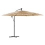 Garden umbrella with LED lights, brown steel pole, 269x269x235 cm. by , Umbrellas - Ref: Foro24-4005087, Price: 152,18 €, Dis...
