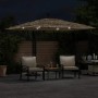 Garden umbrella with LED lights, brown steel pole, 269x269x235 cm. by , Umbrellas - Ref: Foro24-4005087, Price: 152,18 €, Dis...