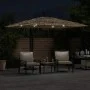 Sombrilla de jardín con LEDs poste acero marrón 269x269x235 cm de , Sombrillas - Ref: Foro24-4005087, Precio: 148,76 €, Descu...