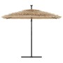 Garden umbrella with LED lights, brown steel pole, 269x269x235 cm. by , Umbrellas - Ref: Foro24-4005087, Price: 152,18 €, Dis...