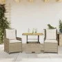 Gartenmöbel-Set 3-teilig aus synthetischem Rattan mit beigen Kissen von , Gartensets - Ref: Foro24-3262774, Preis: 357,24 €, ...