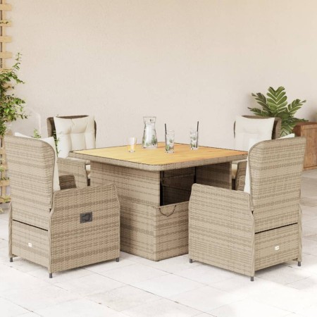 Garten-Essgruppe 5-teilig mit Kissen aus synthetischem Rattan in Beige. von , Gartensets - Ref: Foro24-3262776, Preis: 673,01...