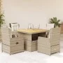 Set comedor de jardín 5 pzas con cojines ratán sintético beige de , Conjuntos de jardín - Ref: Foro24-3262776, Precio: 646,90...
