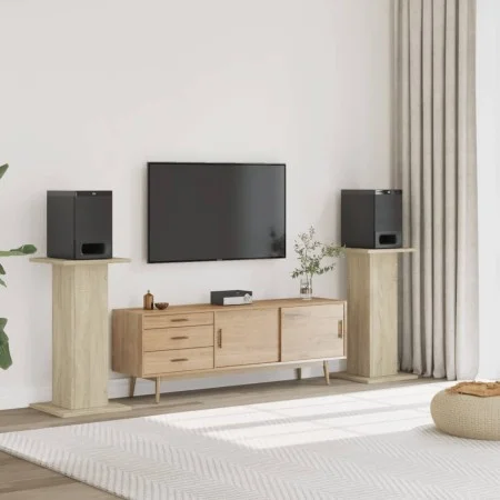 Speaker stands 2 units oak wood Sonoma 30x30x80 cm by , Speaker stands - Ref: Foro24-852665, Price: 66,47 €, Discount: %