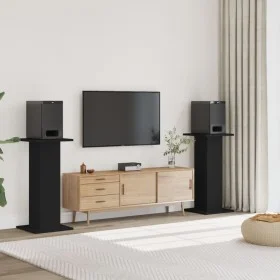 Speaker stands 2 units engineered wood black 30x30x95 cm by , Speaker stands - Ref: Foro24-852673, Price: 82,70 €, Discount: %