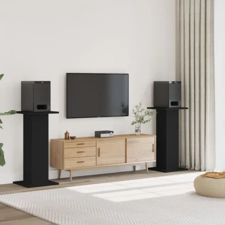 Speaker stands 2 units engineered wood black 30x30x95 cm by , Speaker stands - Ref: Foro24-852673, Price: 82,70 €, Discount: %
