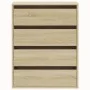 Corner chest of drawers made of engineered wood in Sonoma oak, measuring 60x41x76 cm. by , Drawers - Ref: Foro24-852872, Pric...