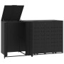 Black steel 3-trash container shed 207x79x117 cm by , Waste container supports - Ref: Foro24-3279978, Price: 626,37 €, Discou...