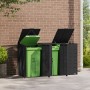 Black steel 3-trash container shed 207x79x117 cm by , Waste container supports - Ref: Foro24-3279978, Price: 626,37 €, Discou...