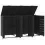 Black steel 3-trash container shed 207x79x117 cm by , Waste container supports - Ref: Foro24-3279978, Price: 626,37 €, Discou...