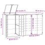 Mülltonnenschuppen aus schwarzem Stahl, 207x79x117 cm von , Halterungen für Abfallbehälter - Ref: Foro24-3279978, Preis: 597,...
