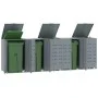 5-container gray steel trash shed 345x79x117 cm by , Waste container supports - Ref: Foro24-3279990, Price: 1,00 €, Discount: %