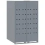 5-container gray steel trash shed 345x79x117 cm by , Waste container supports - Ref: Foro24-3279990, Price: 1,00 €, Discount: %