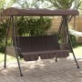 Garden swing bench with adjustable brown coffee steel canopy by , Garden rockers - Ref: Foro24-4008897, Price: 275,71 €, Disc...