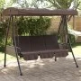Garden swing bench with adjustable brown coffee steel canopy by , Garden rockers - Ref: Foro24-4008897, Price: 269,43 €, Disc...