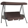 Garden swing bench with adjustable brown coffee steel canopy by , Garden rockers - Ref: Foro24-4008897, Price: 275,71 €, Disc...