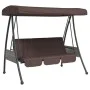 Garden swing bench with adjustable brown coffee steel canopy by , Garden rockers - Ref: Foro24-4008897, Price: 269,43 €, Disc...