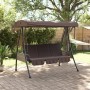 Garden swing bench with adjustable brown coffee steel canopy by , Garden rockers - Ref: Foro24-4008897, Price: 275,71 €, Disc...