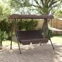 Garden swing bench with adjustable brown coffee steel canopy by , Garden rockers - Ref: Foro24-4008897, Price: 269,43 €, Disc...