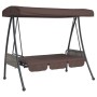 Garden swing bench with adjustable brown coffee steel canopy by , Garden rockers - Ref: Foro24-4008897, Price: 275,71 €, Disc...