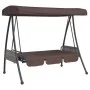 Garden swing bench with adjustable brown coffee steel canopy by , Garden rockers - Ref: Foro24-4008897, Price: 269,43 €, Disc...