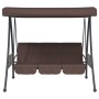 Garden swing bench with adjustable brown coffee steel canopy by , Garden rockers - Ref: Foro24-4008897, Price: 275,71 €, Disc...