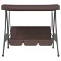 Garden swing bench with adjustable brown coffee steel canopy by , Garden rockers - Ref: Foro24-4008897, Price: 269,43 €, Disc...