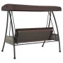 Garden swing bench with adjustable brown coffee steel canopy by , Garden rockers - Ref: Foro24-4008897, Price: 269,43 €, Disc...
