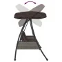 Garden swing bench with adjustable brown coffee steel canopy by , Garden rockers - Ref: Foro24-4008897, Price: 269,43 €, Disc...