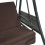 Garden swing bench with adjustable brown coffee steel canopy by , Garden rockers - Ref: Foro24-4008897, Price: 269,43 €, Disc...