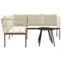 Garden sofa with black steel frame and textilene cushions by , Garden sets - Ref: Foro24-3283743, Price: 396,49 €, Discount: %