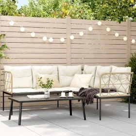 Garden sofa with black steel frame and textilene cushions by , Garden sets - Ref: Foro24-3283748, Price: 414,79 €, Discount: %