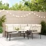 Gartensofa mit schwarzen Kissen aus Stahl und Textilene von , Gartensets - Ref: Foro24-3283748, Preis: 414,15 €, Rabatt: %