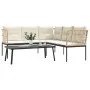 Gartensofa mit schwarzen Kissen aus Stahl und Textilene von , Gartensets - Ref: Foro24-3283748, Preis: 414,15 €, Rabatt: %
