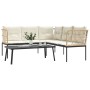 Sofá de jardín con cojines acero y textilene negro de , Conjuntos de jardín - Ref: Foro24-3283748, Precio: 338,13 €